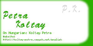 petra koltay business card